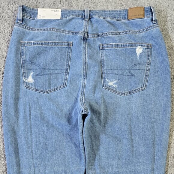 American Eagle NWT Distressed Mom Jean High Rise Comfort Stretch Waistband - Picture 5 of 9